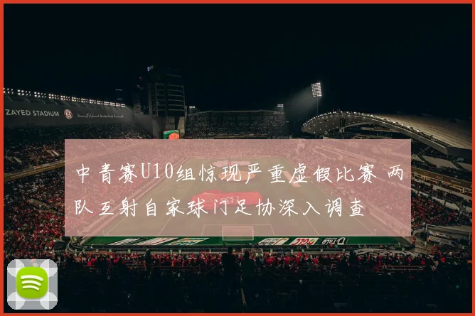 中青赛U10组惊现严重虚假比赛 两队互射自家球门足协深入调查